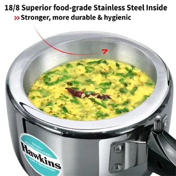 Hawkins Tri-Ply Stainless Steel Pressure Cooker (1.5 Litre, Induction Compatible) (HSST 15)
