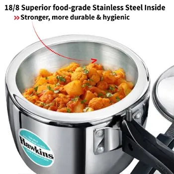 Hawkins Tri-Ply Stainless Steel Pressure Cooker (2.5 Litre, Induction Compatible) (HSST 25)