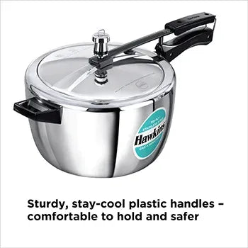Hawkins Tri-Ply Stainless Steel Pressure Cooker (7 Litre Wide, Induction Compatible) (HSST 7W)