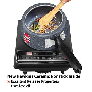 Hawkins Ceramic Pressure Cooker (1.5 Litre, Induction Compatible) (ICC 15)