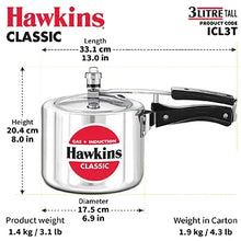 Hawkins Classic Induction Pressure Cooker (3 Litre, Aluminium Pressure Cooker) (ICL 3T)