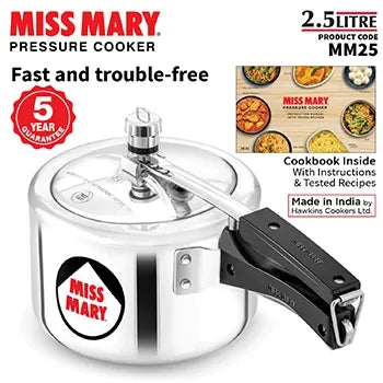 Hawkins Miss Mary Pressure Cooker (2.5 Litre, Aluminium Pressure Cooker) (MM 25)