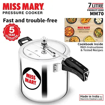 Hawkins Miss Mary Pressure Cooker (7 Litre, Aluminium Pressure Cooker) (MM 70)