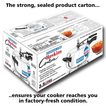 Hawkins Stainless Steel Contura Pressure Cooker (3.5 Litre, Induction Compatible) (SSC 35)
