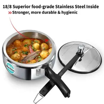 Hawkins Tri-Ply Stainless Steel Pressure Cooker Cum Pan (3 Litre, Induction Compatible) (SSTPP3)