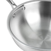 Vinod Platinum Triply Stainless Steel Deep Frypan with Lid, Induction Friendly (20 cm)