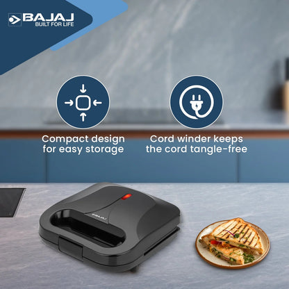 Bajaj SWX 6 Sandwich Maker (Black, 800W)
