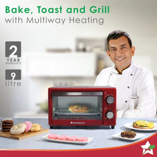 Wonderchef Crimson Edge Oven Toaster Griller (OTG) (9 Litre, Red)