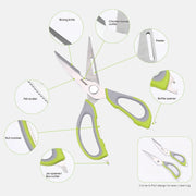 Rena 6-in-1 Multi-Function Kitchen Scissor, Stainless Steel, Detachable (23 cm)