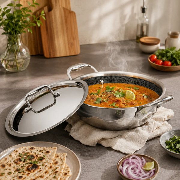 Vinod Platinum SAS Pro Extra Deep Kadai with Lid (2.5 L)
