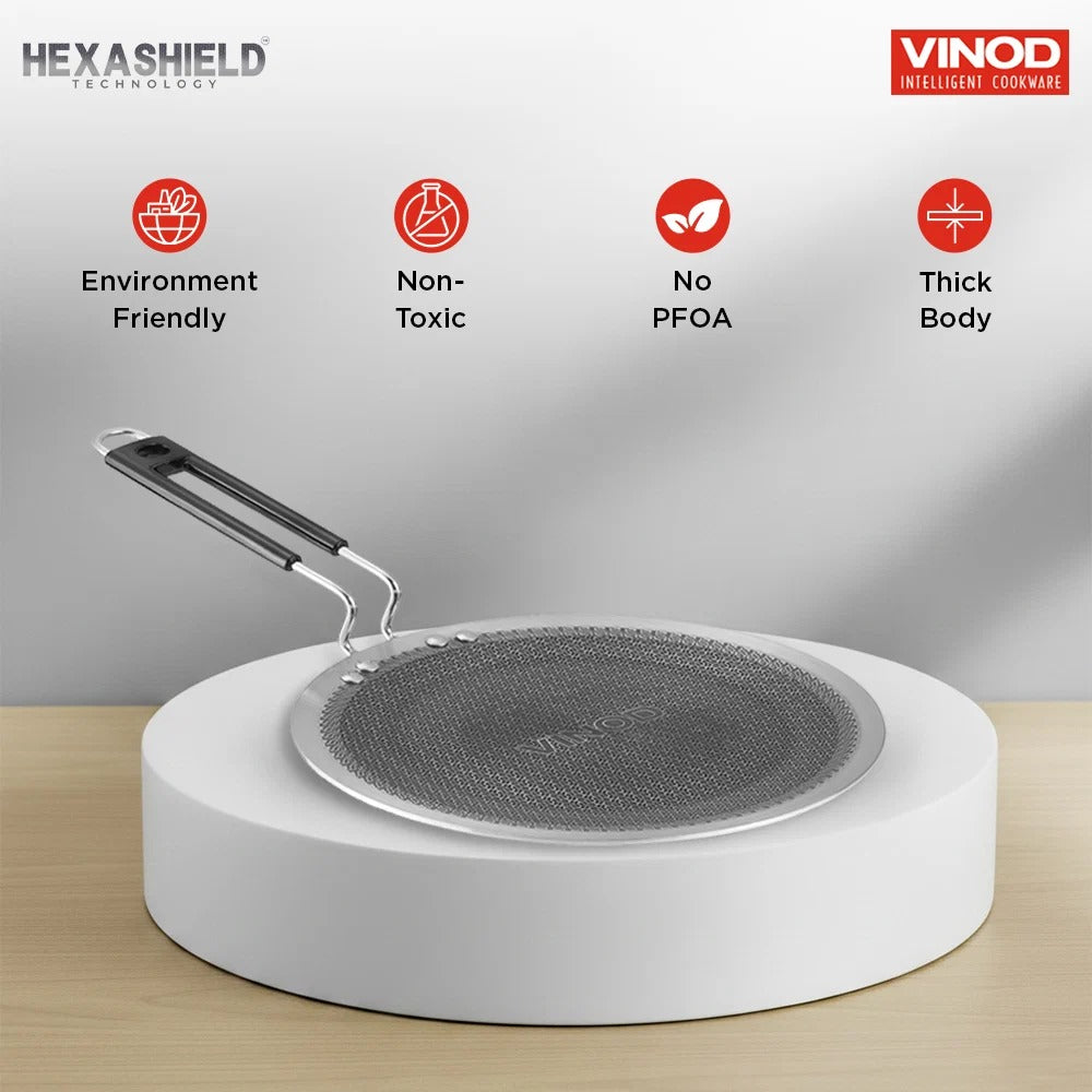 Vinod Platinum Triply Stainless Steel SAS Pro Concave Tawa (25 cm)