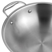 Vinod Platinum Triply Stainless Steel Wok, Induction Friendly (26 cm)