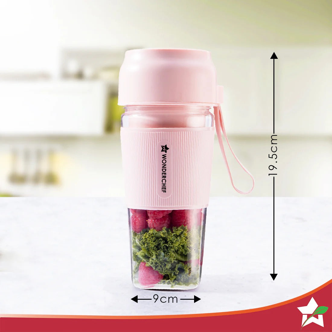 Wonderchef Nutri Cup Portable Blender (Pink, 300ml)