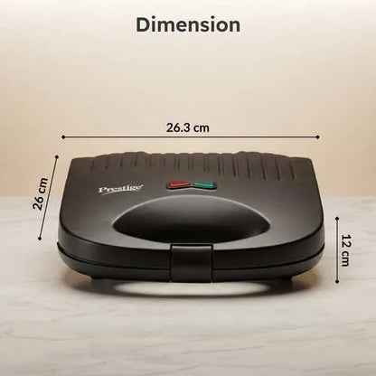 Prestige PGFSP Spatter Coated Non-Stick Sandwich Toaster (Black, 800W)