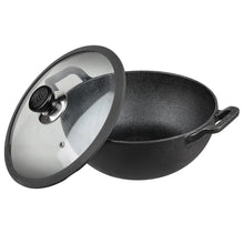Vinod Legacy Pre-Seasoned Cast Iron Kadai with Glass Lid (2.4 L)