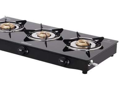 Sunflame Naples Glass Top Gas Stove (3 Burner, Manual Ignition)