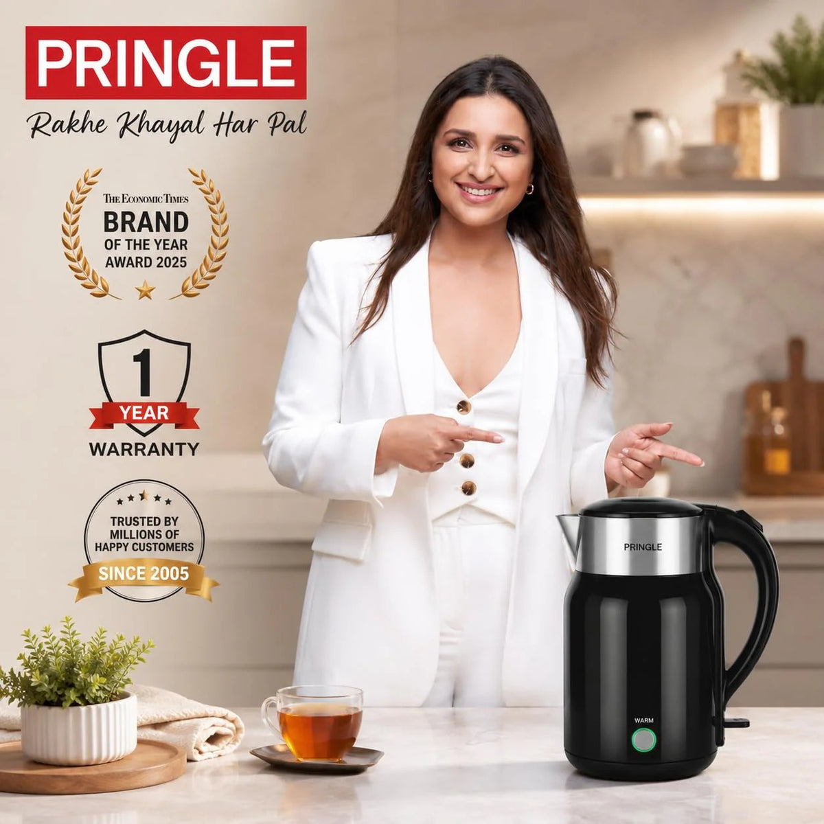 Pringle Haden Electric Kettle (Black, 1.8 Litre)