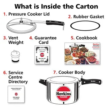 Hawkins Classic Pressure Cooker (5 Litre, Aluminium Pressure Cooker) (CL 50)
