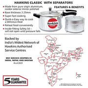 Hawkins Classic Pressure Cooker with Separator Set (5 Litre, Aluminium Pressure Cooker) (CL 51)