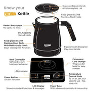 Hawkins Futura Electric Kettle (Black, 1.4 Litre)