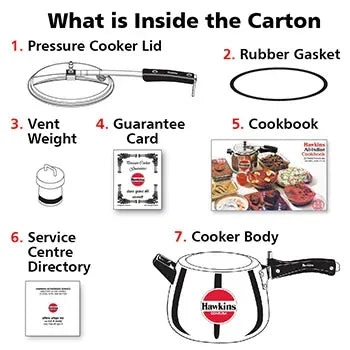 Hawkins Contura Pressure Cooker (6.5 Litre, Aluminium Pressure Cooker) (HC 65)