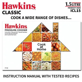 Hawkins Classic Induction Pressure Cooker (1.5 Litre, Aluminium Pressure Cooker) (ICL 15)