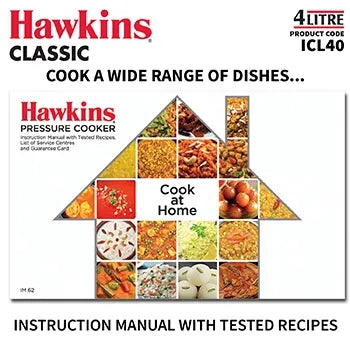 Hawkins Classic Induction Pressure Cooker (4 Litre, Aluminium Inner Lid Cooker) (ICL 40)