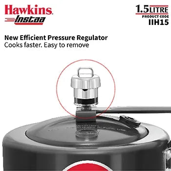 Hawkins Instaa Pressure Cooker (1.5 Litre, Induction Compatible) (IIH 15)