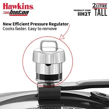 Hawkins Instaa Pressure Cooker (2 Litre, Induction Compatible) (IIH 2T)