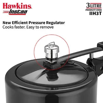 Hawkins Instaa Pressure Cooker (3 Litre, Induction Compatible) (IIH 3T)