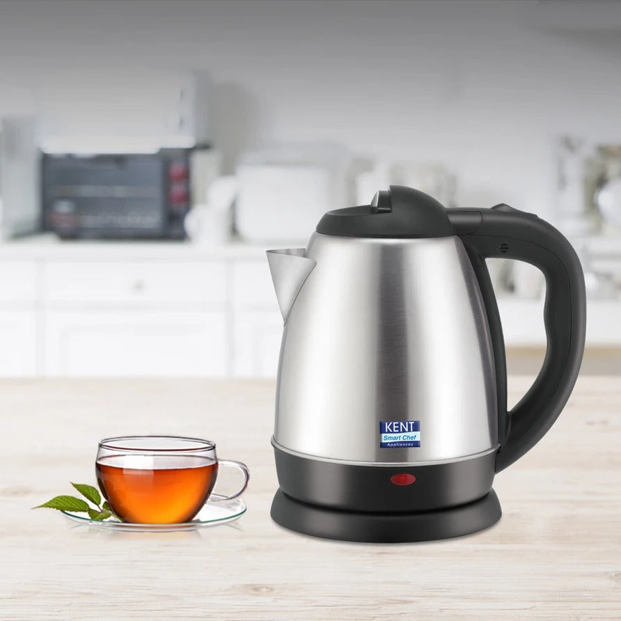 Kent Vogue SS Electric Kettle (Silver & Black, 1.2 Litre)
