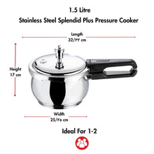 Vinod 18/8 Stainless Steel Splendid Plus Pressure Cooker, Gas & Induction Compatible (2.5 L)