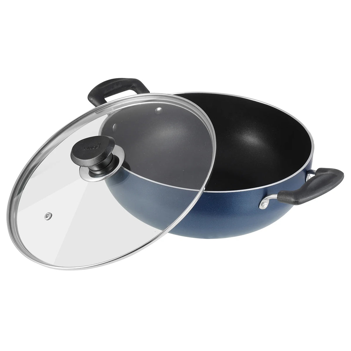 Vinod Zest Non-Stick Deep Kadai with Glass Lid (1.4 L)