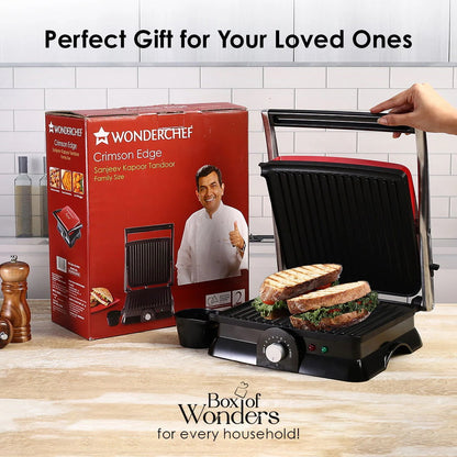 Wonderchef Crimson Edge Electric Contact Grill Sandwich Maker (Red, 1800W)