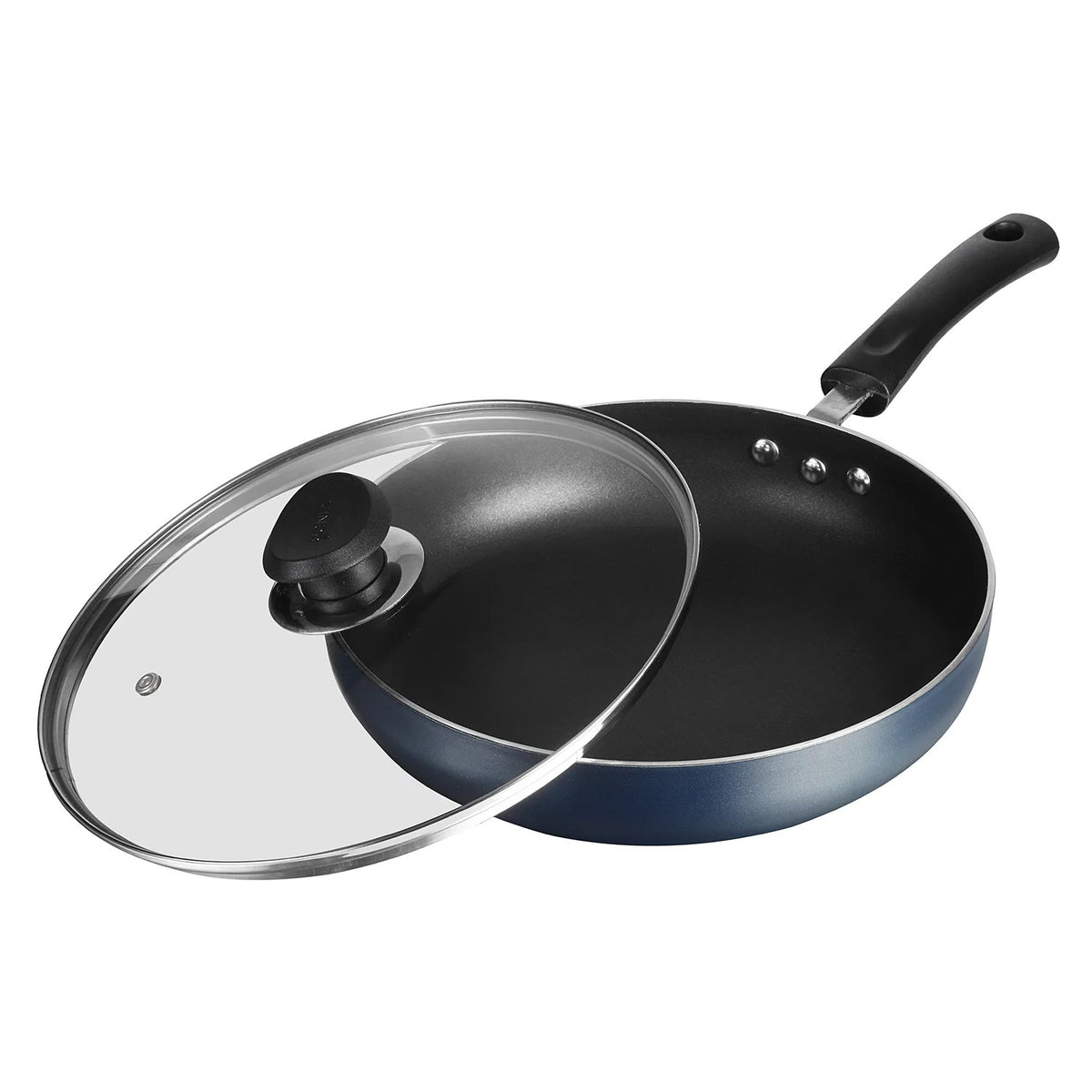 Vinod Zest Non-Stick Deep Fry Pan with Glass Lid (24 cm)