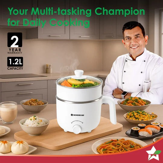 Wonderchef Luxe Multi-Cook Kettle (Ivory, 1.2 Litre)