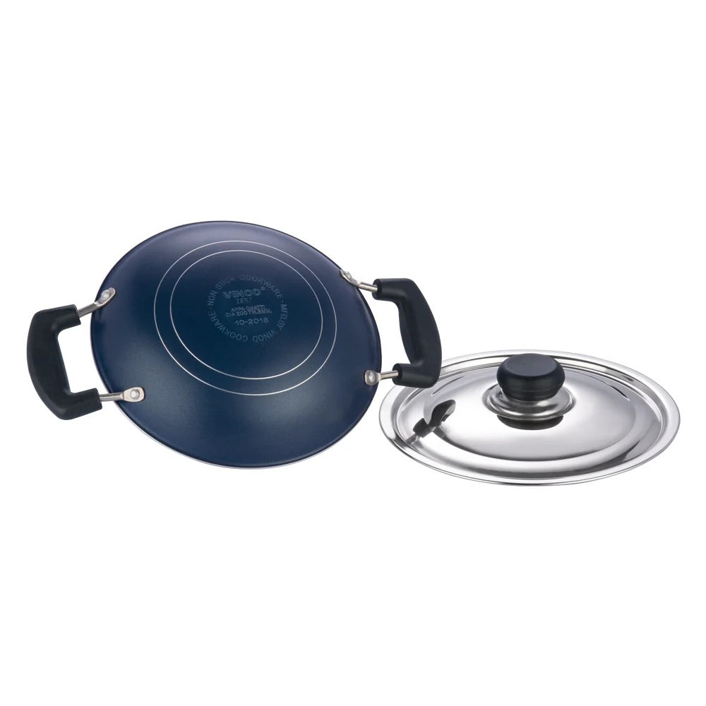 Vinod Zest Non-Stick Appachetty with Lid (20 cm)