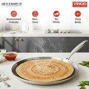 Vinod Platinum Triply Stainless Steel SAS Pro Dosa Tawa (28 cm)