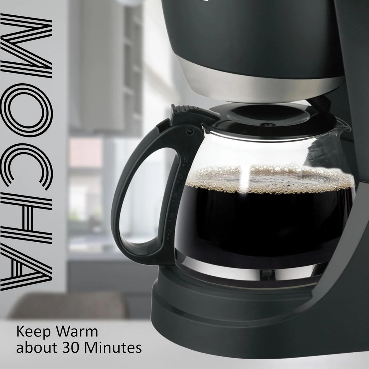 Pringle Mocha 4-Cup Drip Coffee Maker (Black, 600ml)