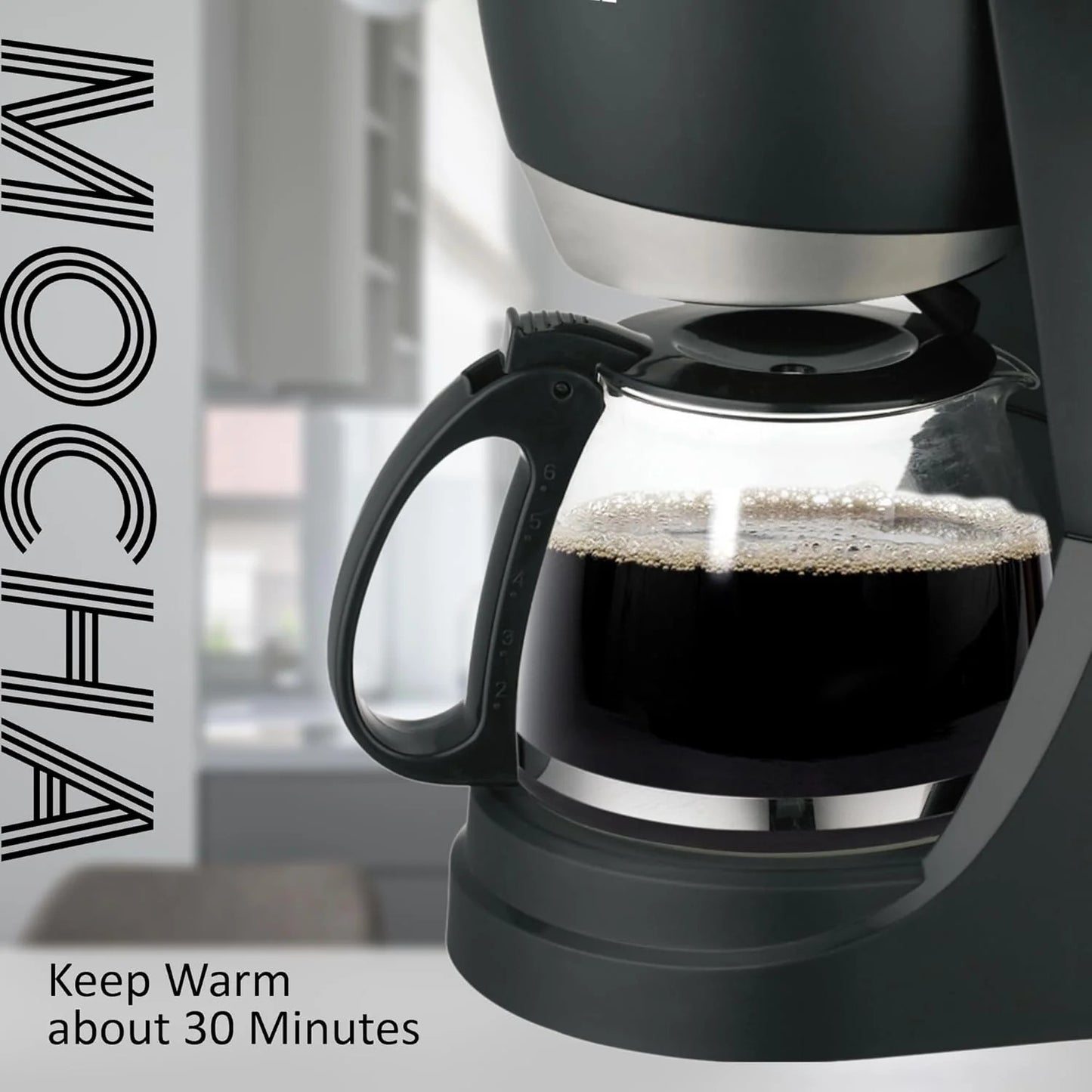 Pringle Mocha 4-Cup Drip Coffee Maker (Black, 600ml)