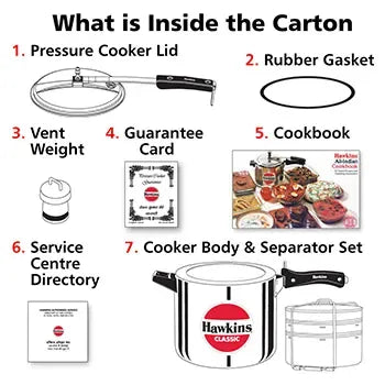 Hawkins Classic Pressure Cooker with Separator Set (10 Litre, Aluminium Pressure Cooker) (CL 11)