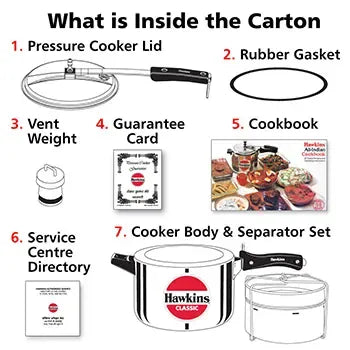 Hawkins Classic Pressure Cooker with Separator Set (5 Litre, Aluminium Pressure Cooker) (CL 51)