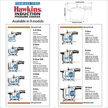 Hawkins Stainless Steel Pressure Cooker (3 Litre, Induction Compatible) (HSS 3T)