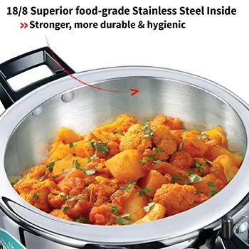 Hawkins Tri-Ply Stainless Steel Pressure Cooker (3.5 Litre, Induction Compatible) (HSST 35)