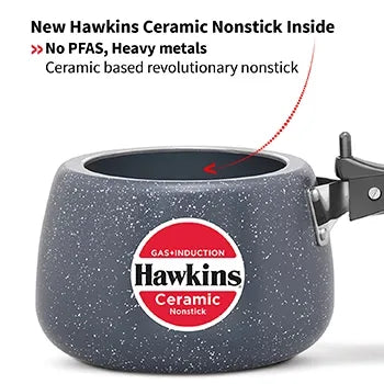 Hawkins Ceramic Pressure Cooker (3 Litre, Induction Compatible) (ICC 30)