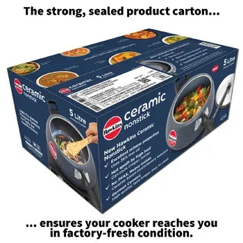 Hawkins Ceramic Pressure Cooker (5 Litre, Induction Compatible) (ICC 50)
