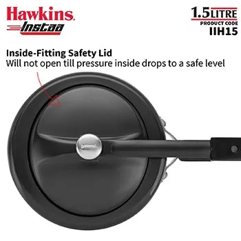 Hawkins Instaa Pressure Cooker (1.5 Litre, Induction Compatible) (IIH 15)