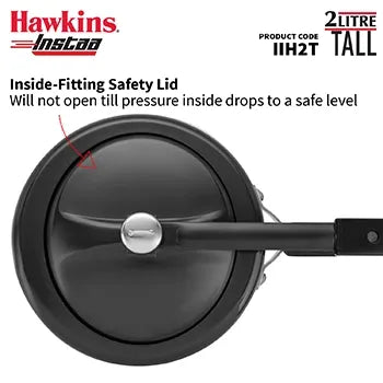 Hawkins Instaa Pressure Cooker (2 Litre, Induction Compatible) (IIH 2T)