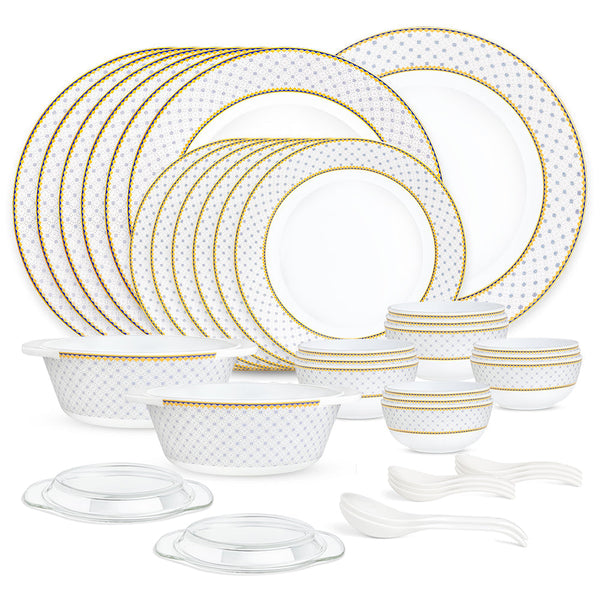 Larah by Borosil Kosmia Premia Opalware Dinner Set – 37 Pieces - image 2