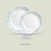 La Opala Diva Classique Grace Blue 35 Piece Dinner Set